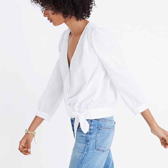 NWT Madewell Wrap Top - Picture 3 of 4